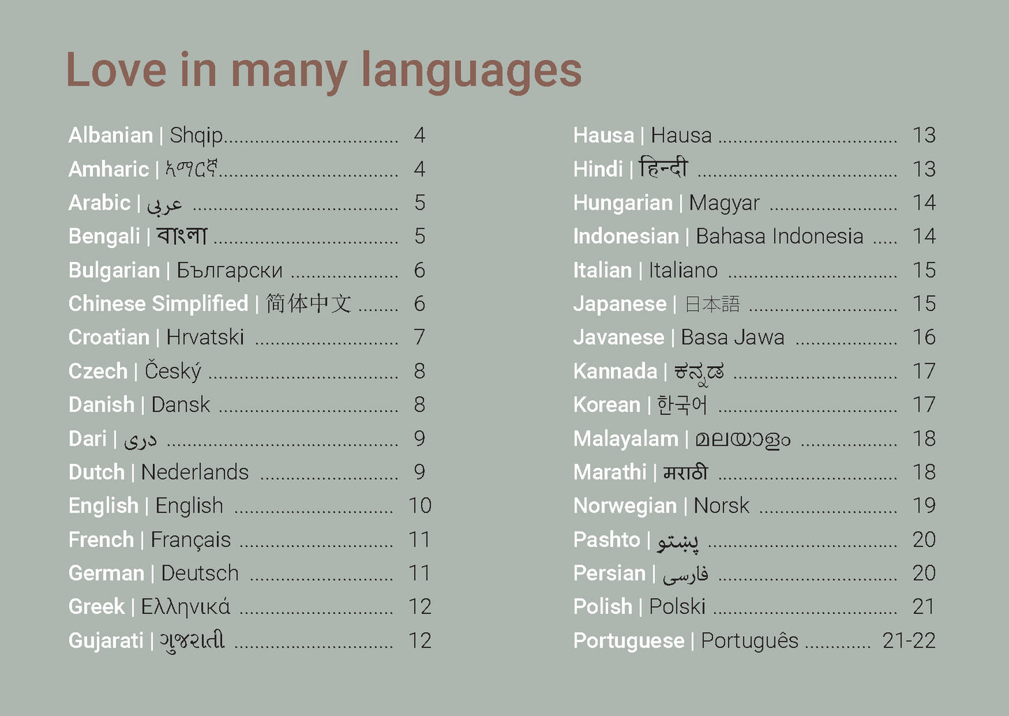 Multilingual: Love in Many Languages